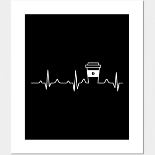 Coffee Heartbeat Coffee Cup Caffeine Lovers Posters and Art